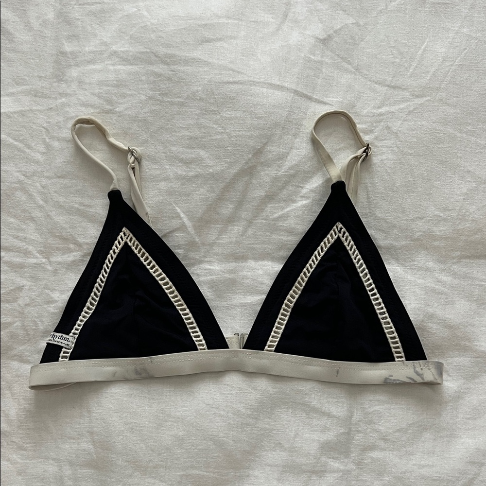 Rhythm Black and Cream Bikini Top